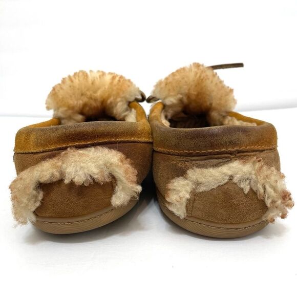 L.L Bean Men’s Wicked Good Leather Sheep Wool Lined Moccasin Slippers - Picture 6 of 15